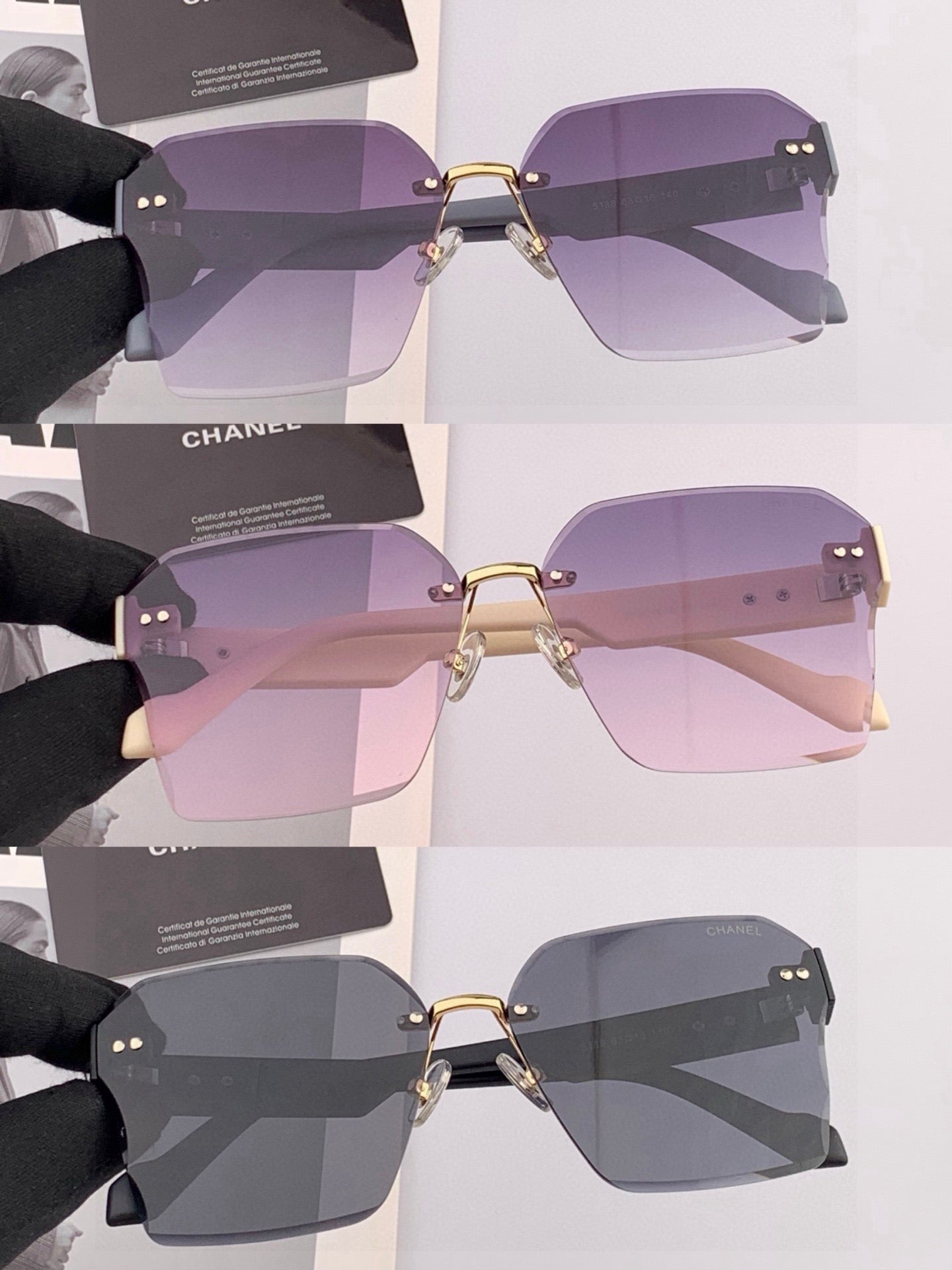 Chanel CH8851 Polarized Square Orange Lens Sunglasses for Women - detail image 6