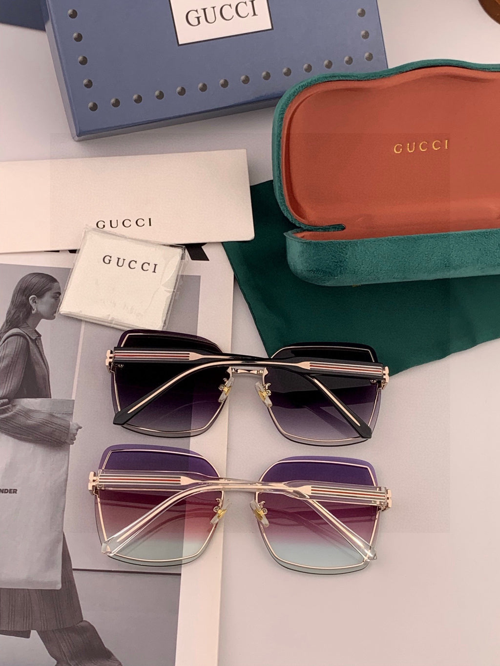 Gucci G0421 Metal Fashion Black Lens Sunglasses for Men & Women - detail image 7