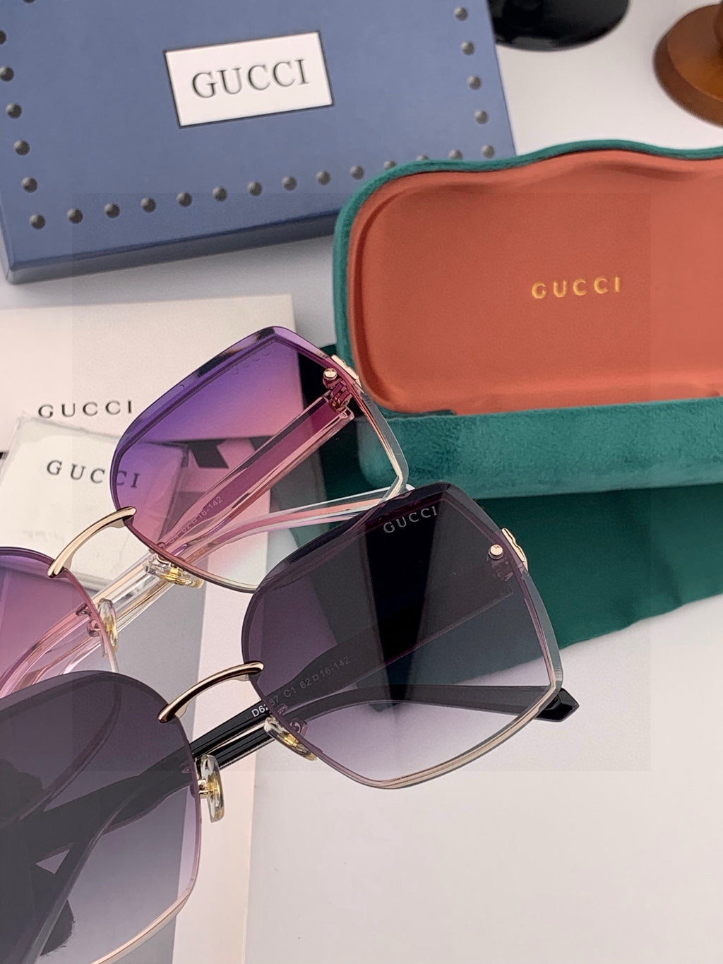 Gucci G0421 Metal Fashion Black Lens Sunglasses for Men & Women - detail image 6