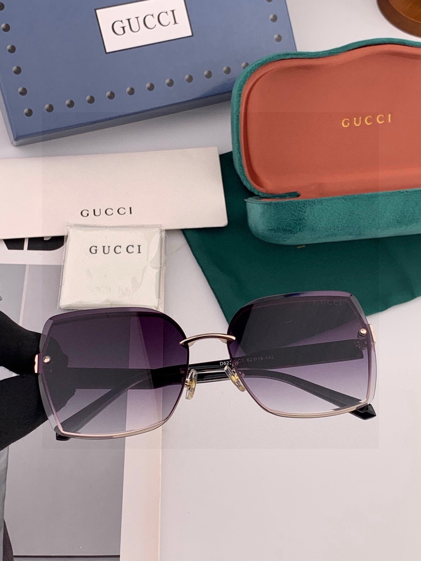 Gucci G0421 Metal Fashion Black Lens Sunglasses for Men & Women