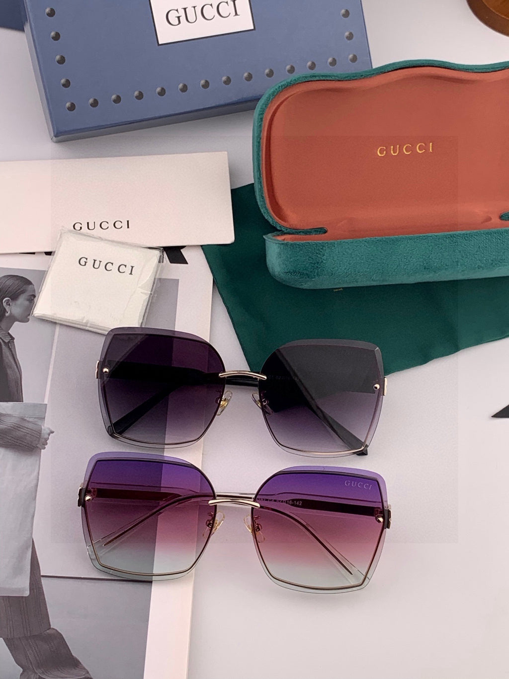 Gucci G0421 Metal Fashion Black Lens Sunglasses for Men & Women - detail image 8