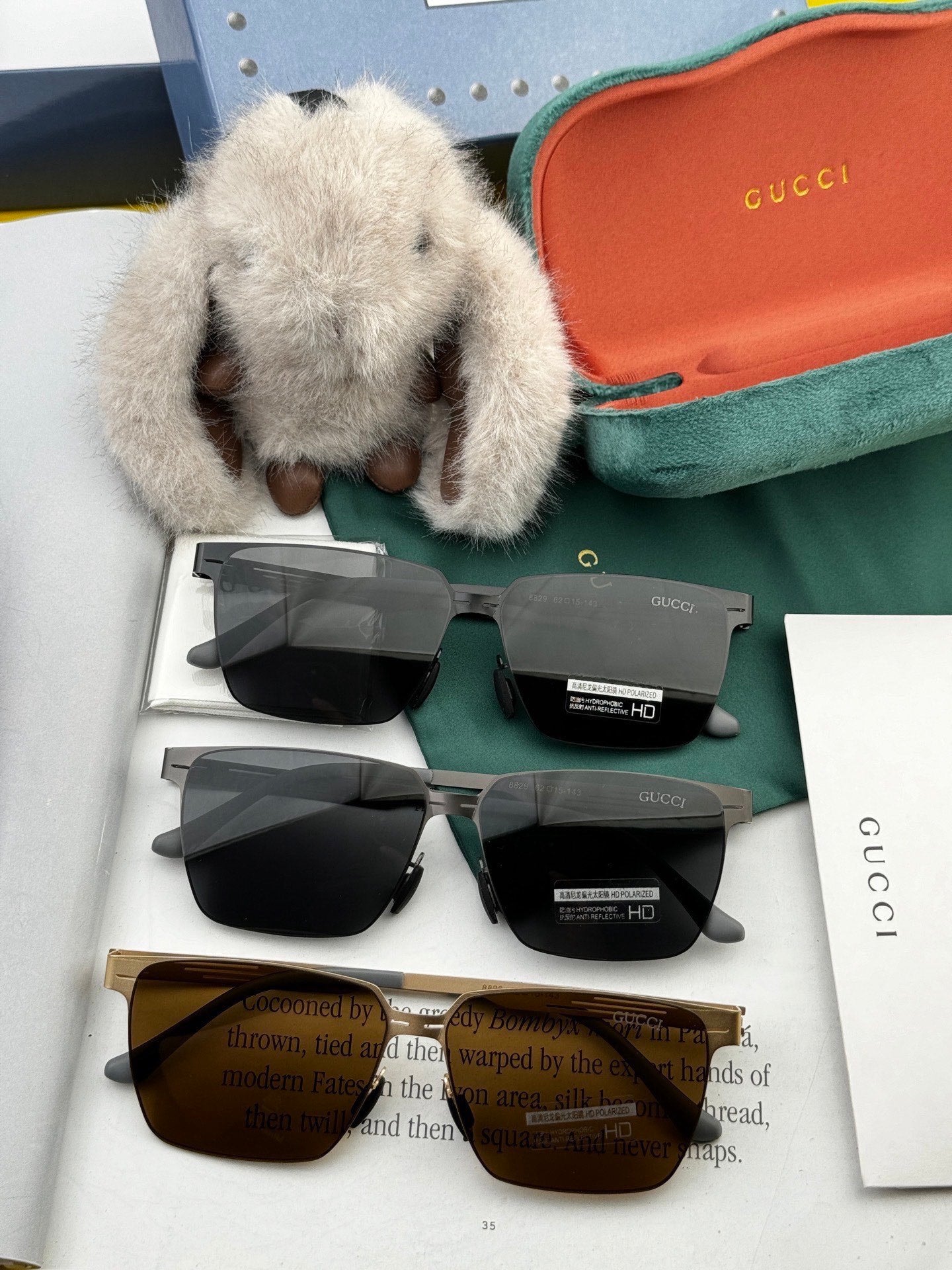 Gucci G9882 Polarized Fashion Black Lens Sunglasses for Men & Women - 866952 - detail image 7
