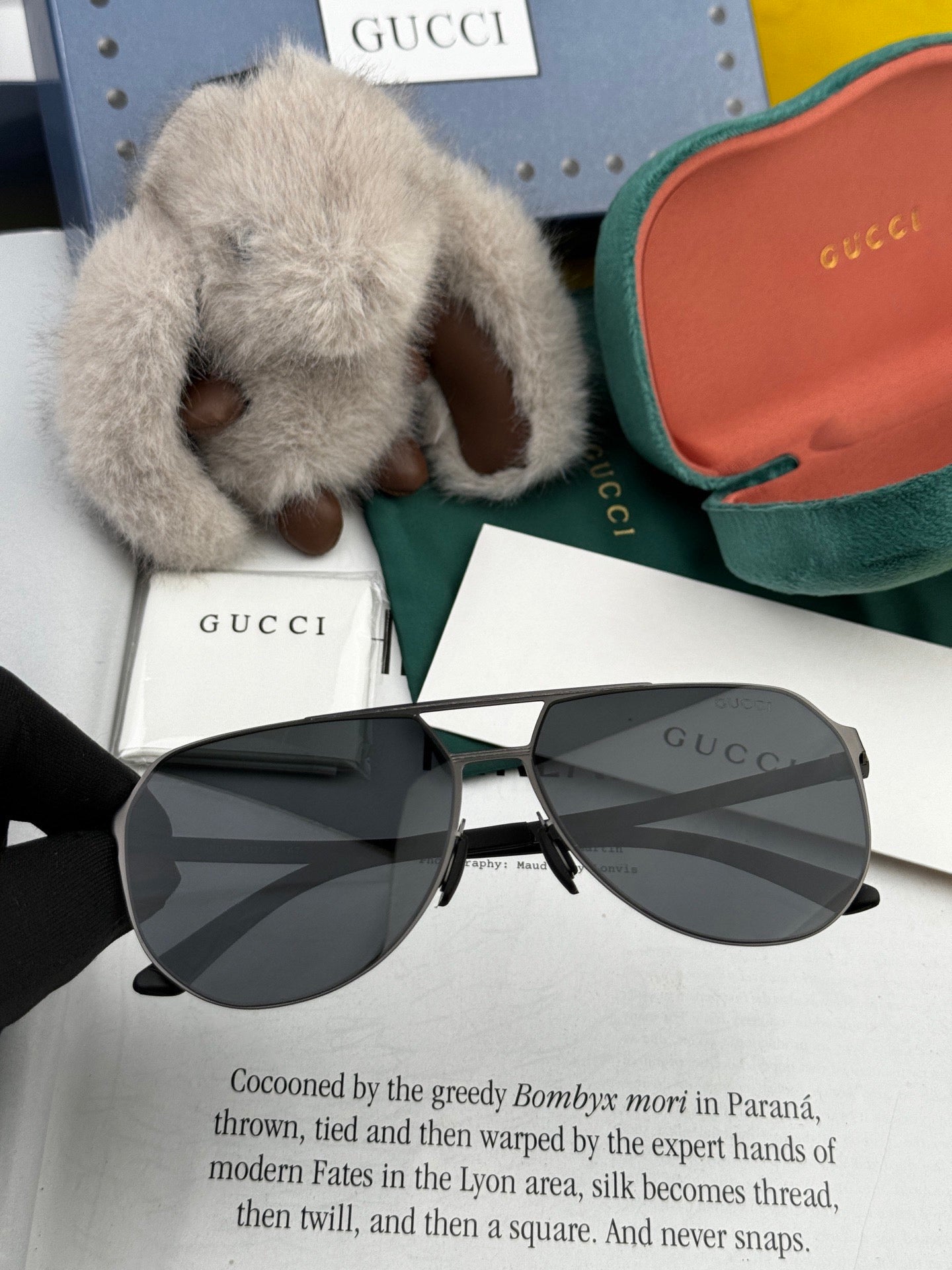 Gucci G2380 Polarized Aviator Gold Lens Sunglasses for Men - 866953
