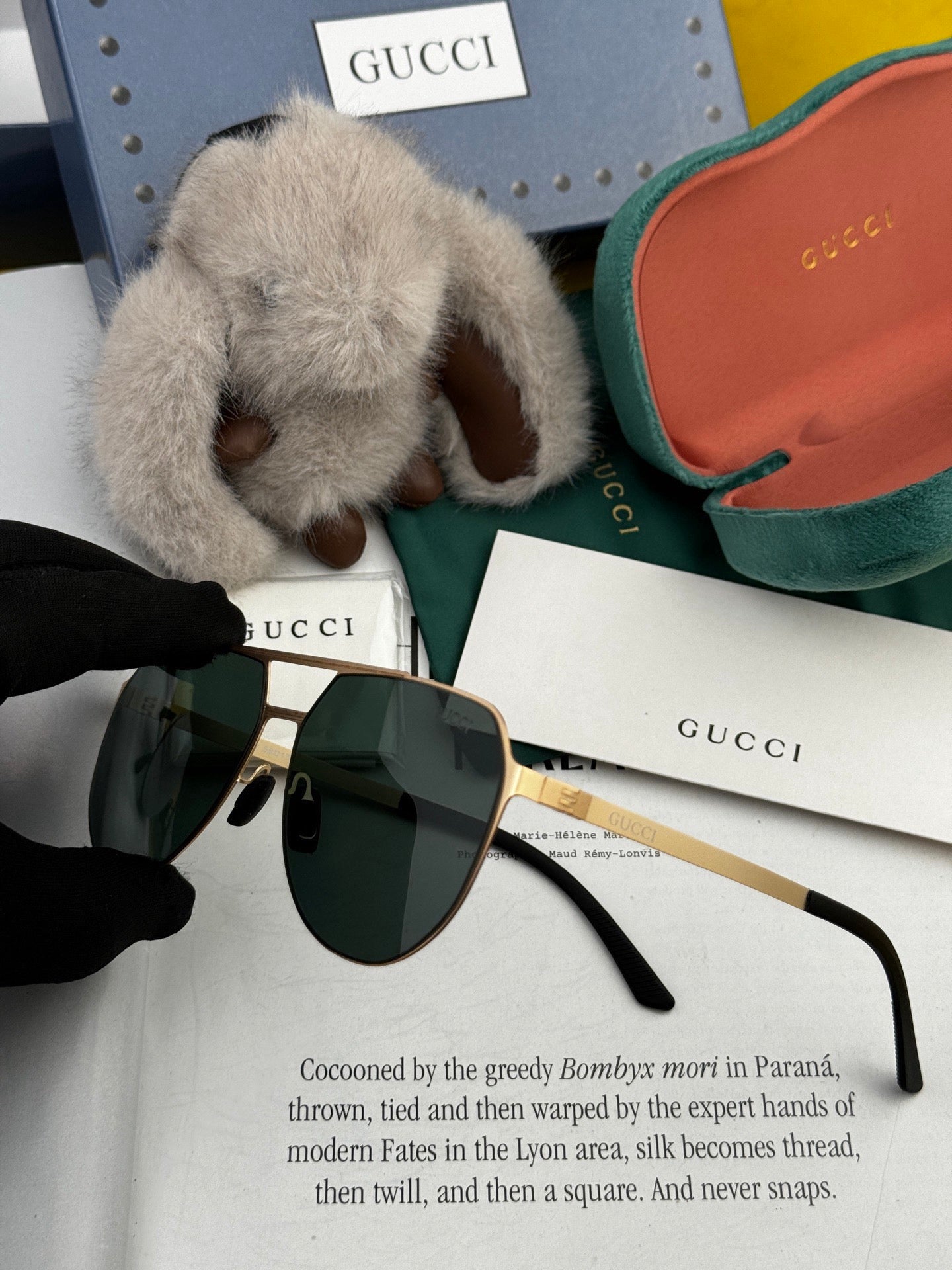 Gucci G2380 Polarized Aviator Gold Lens Sunglasses for Men - 866953 - detail image 5
