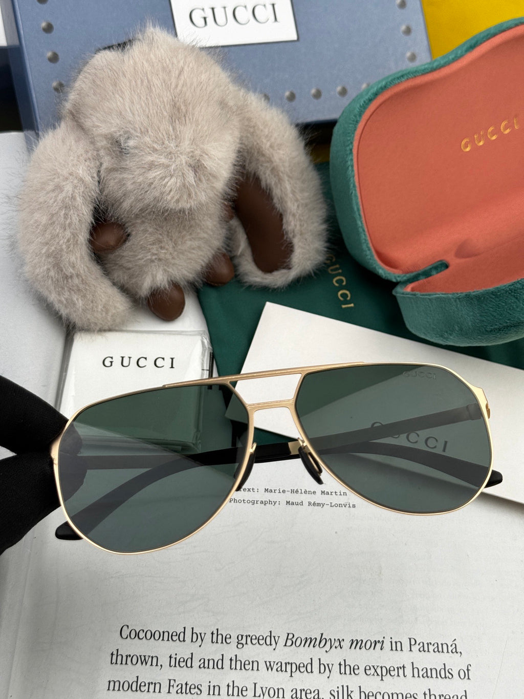 Gucci G2380 Polarized Aviator Gold Lens Sunglasses for Men - 866953 - detail image 2