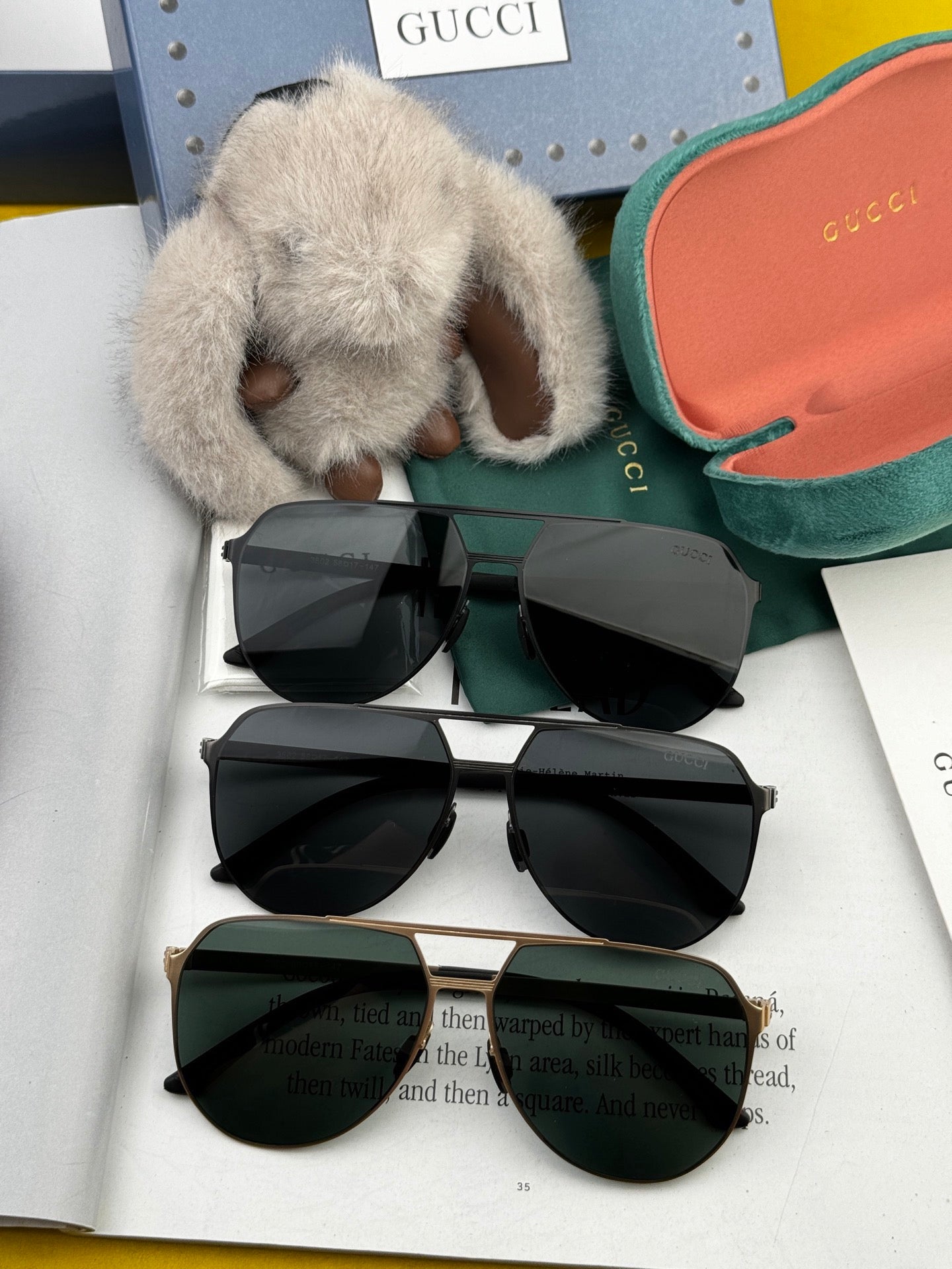 Gucci G2380 Polarized Aviator Gold Lens Sunglasses for Men - 866953 - detail image 7