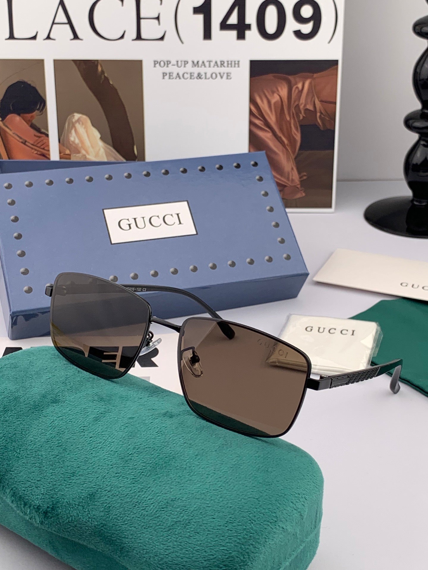 Gucci G78902 Polarized Aviator Red Lens Sunglasses for Men - 866955 - detail image 5