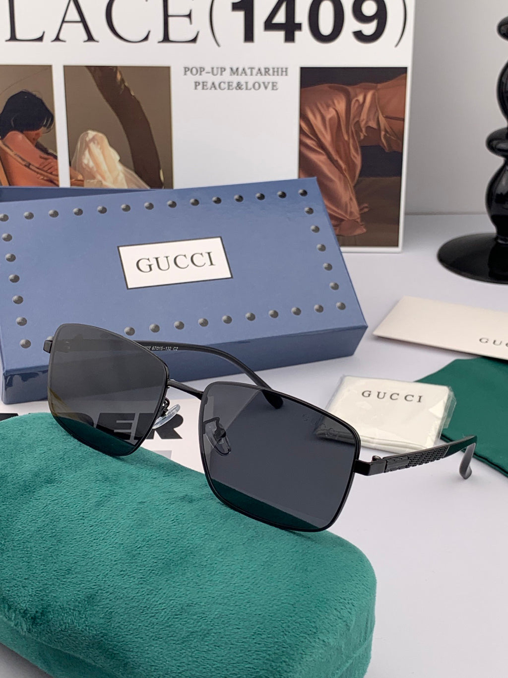 Gucci G78902 Polarized Aviator Red Lens Sunglasses for Men - 866955 - detail image 6