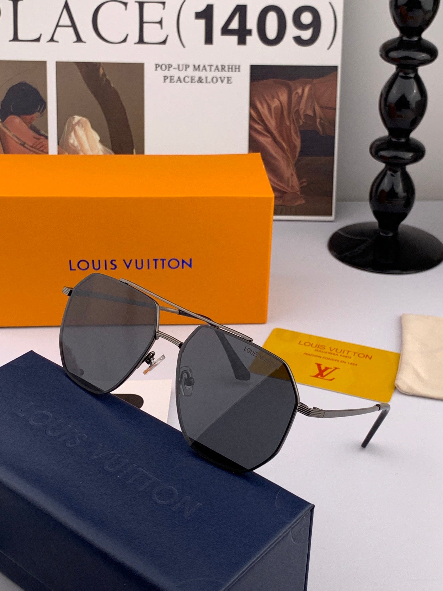 Louis Vuitton L08902 Polarized Aviator Pink Lens Sunglasses for Men - detail image 6