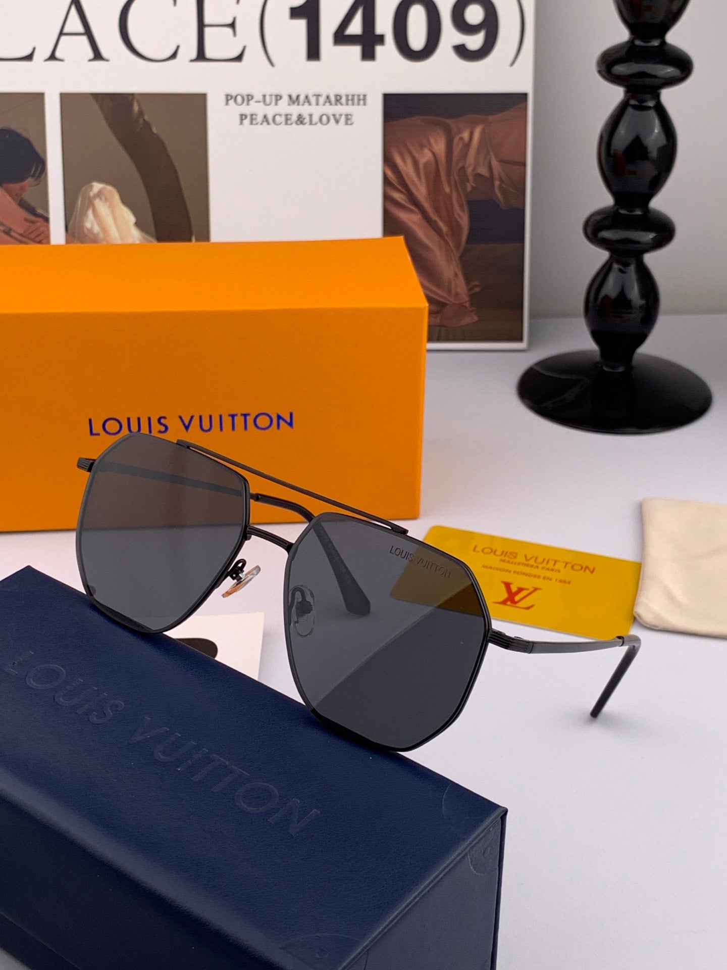 Louis Vuitton L08902 Polarized Aviator Pink Lens Sunglasses for Men - detail image 4