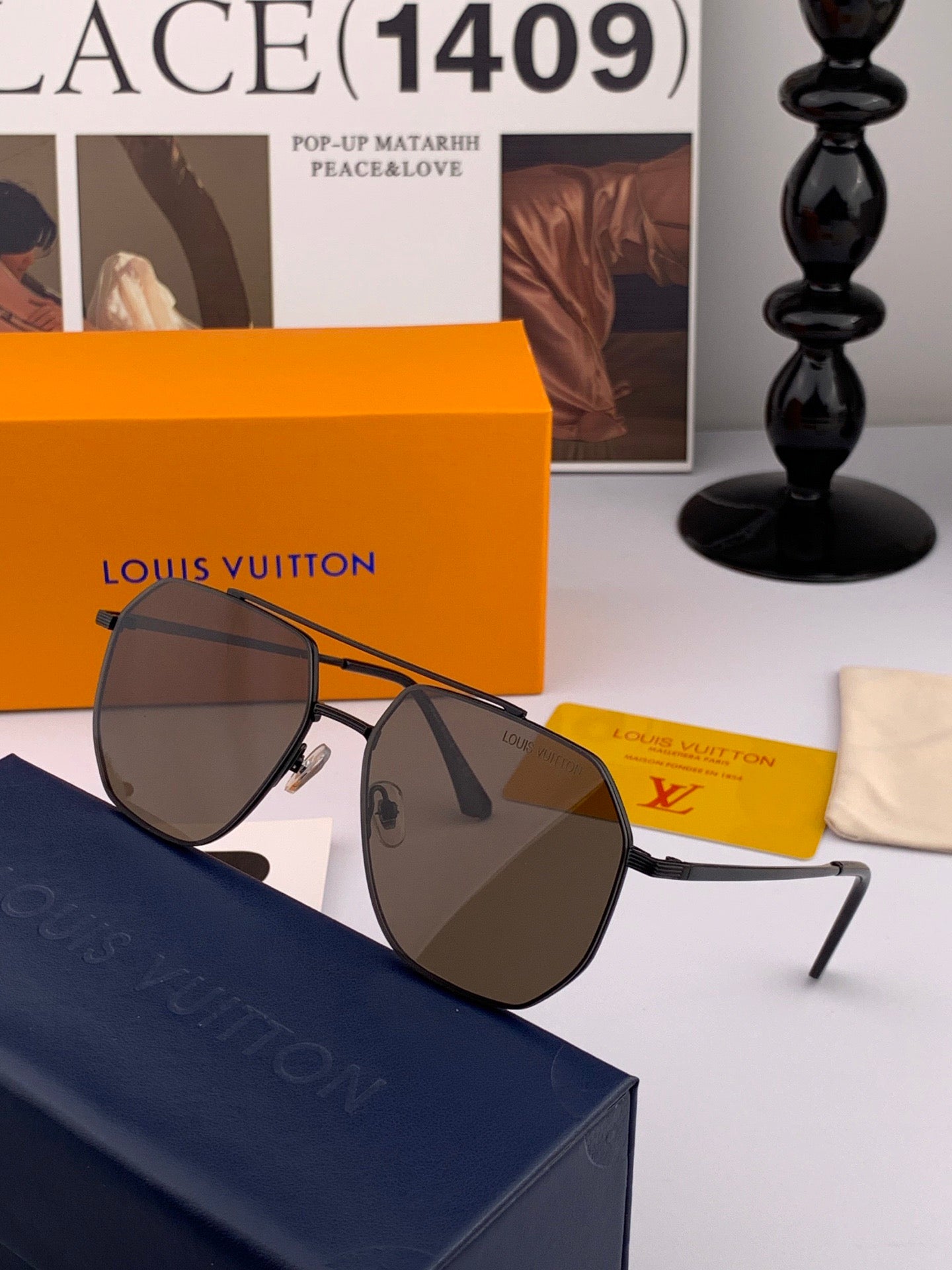 Louis Vuitton L08902 Polarized Aviator Pink Lens Sunglasses for Men - detail image 5