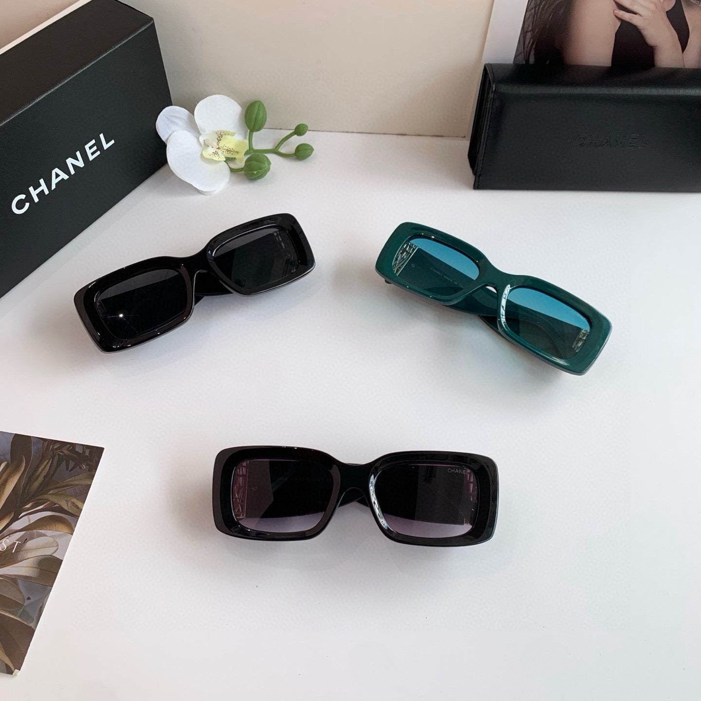 Chanel Square Black Lens Sunglasses for Men & Women - 997890 - detail image 4
