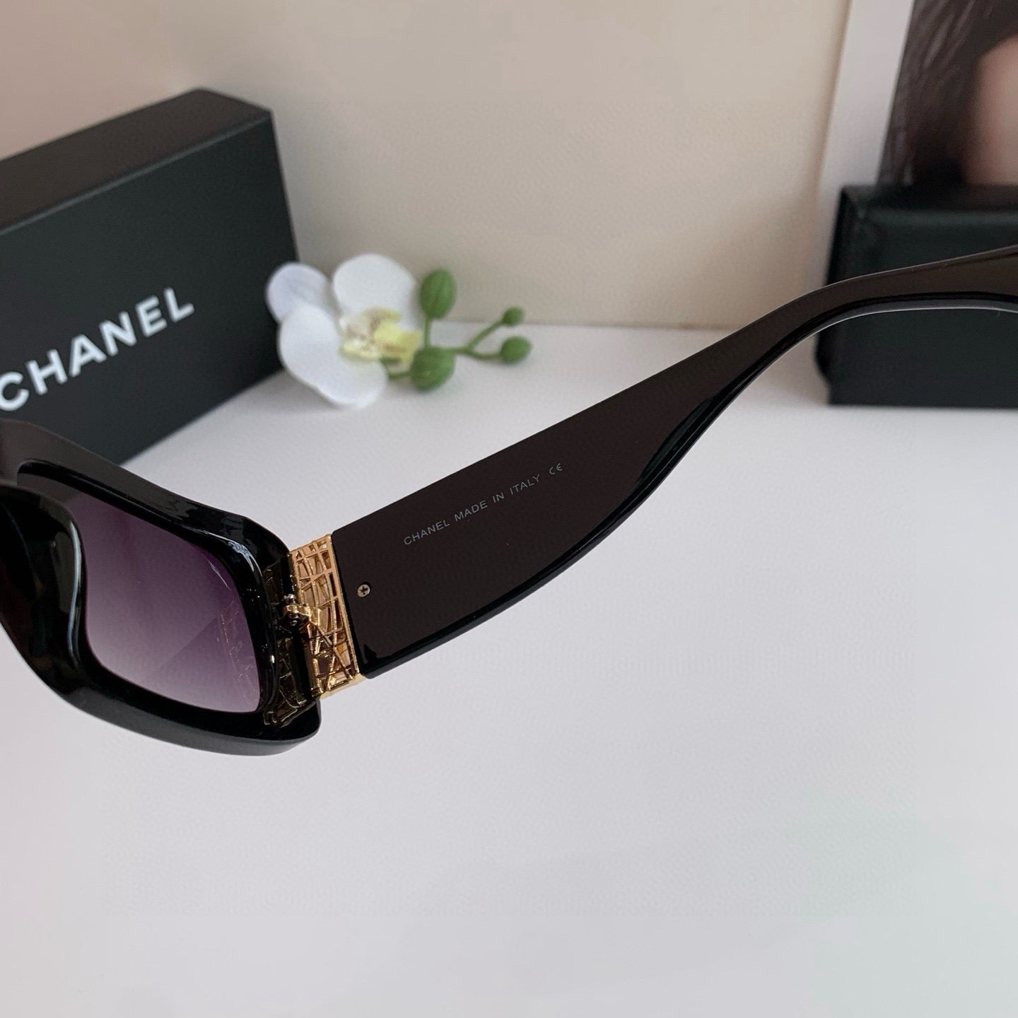 Chanel Square Black Lens Sunglasses for Men & Women - 997890 - detail image 3
