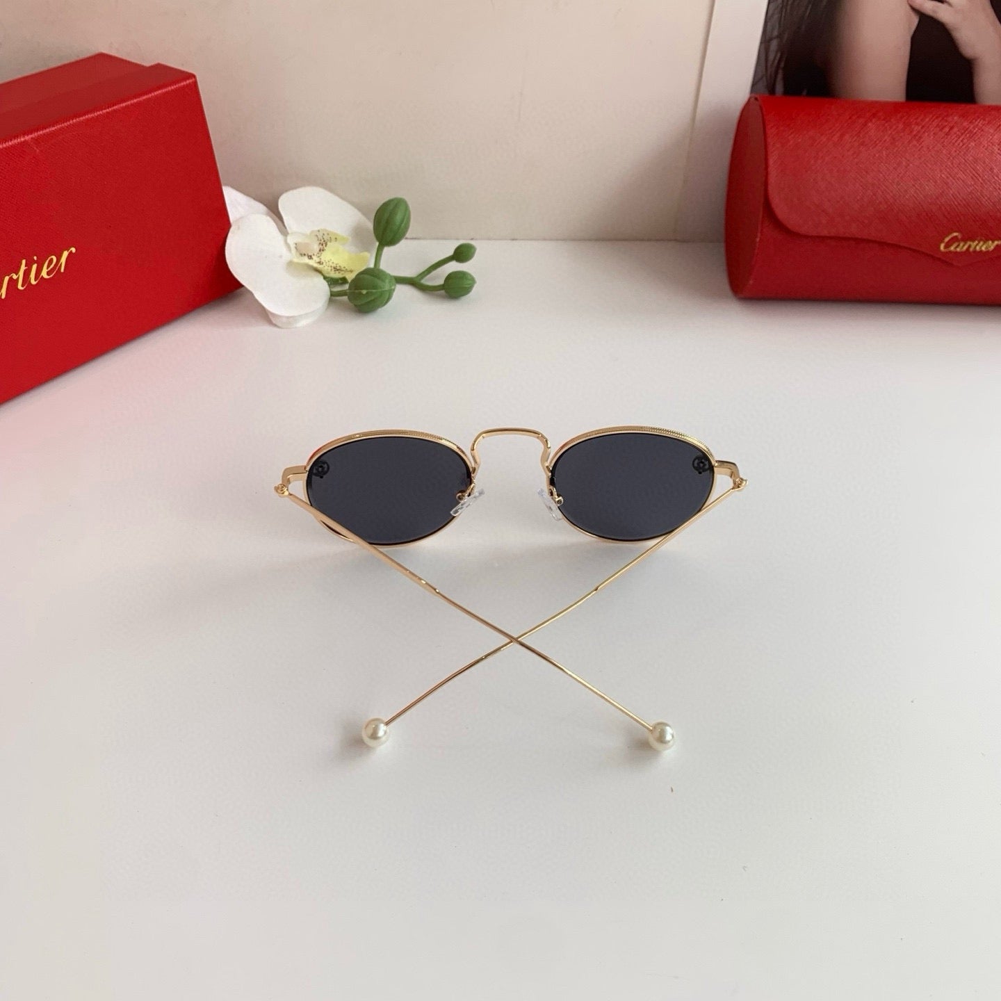 Cartier Round Silver Lens Sunglasses for Men & Women - 998197 - detail image 2