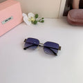 Miu Miu Metal Square Blue Lens Sunglasses for Men & Women - 998410