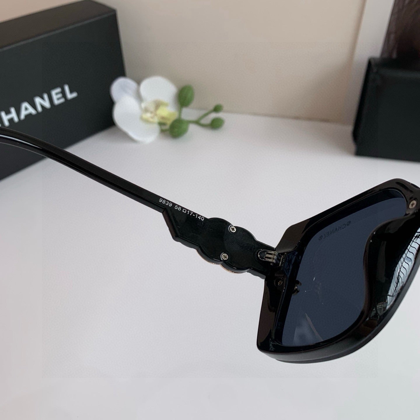 Chanel Metal Square Black Lens Sunglasses for Men & Women - 934420