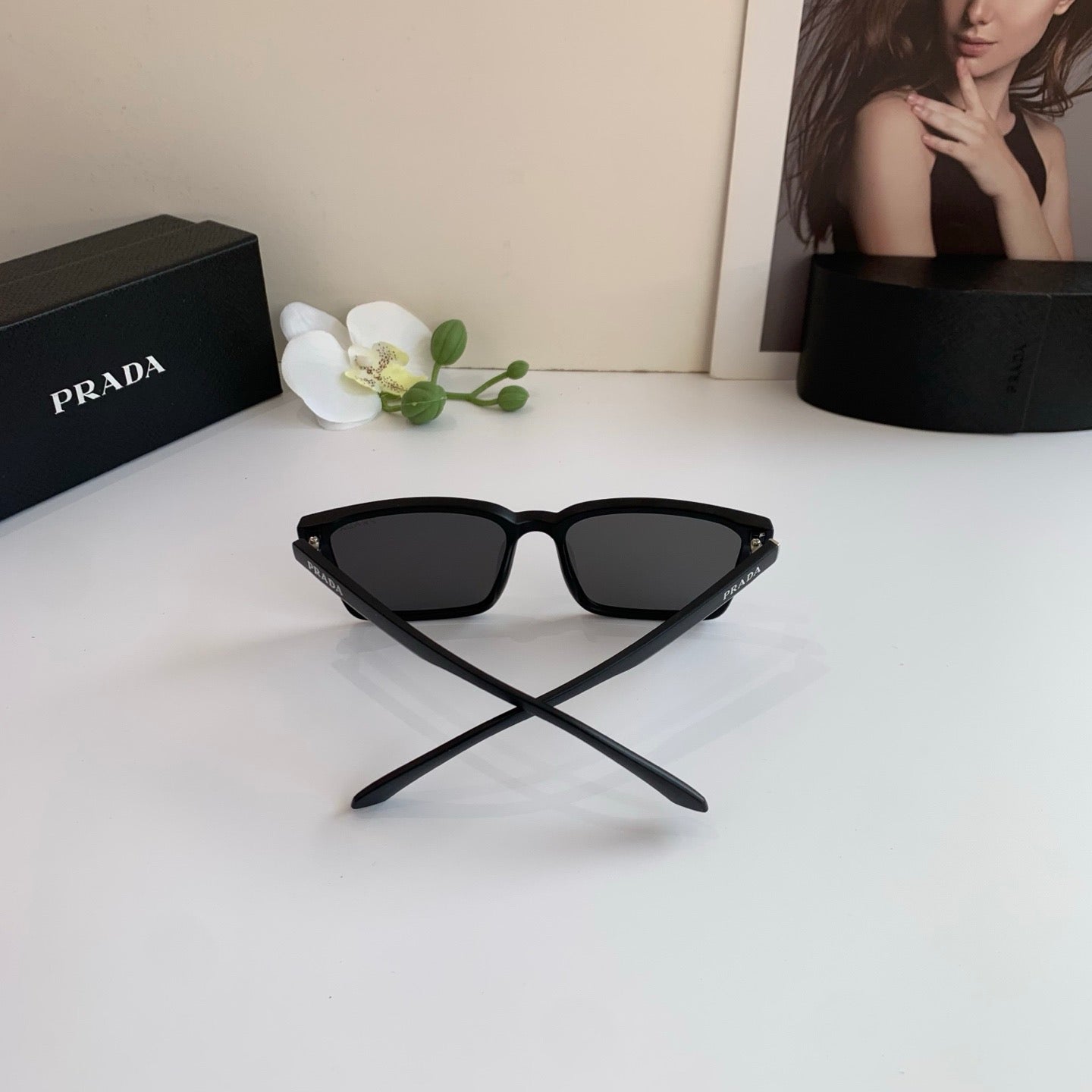 Prada Square Black Lens Sunglasses for Men & Women - 449334 - detail image 3