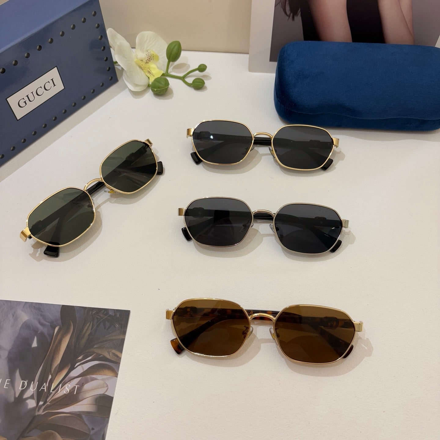 Gucci Polarized Square Silver Lens Sunglasses for Men & Women - 934056 - detail image 4