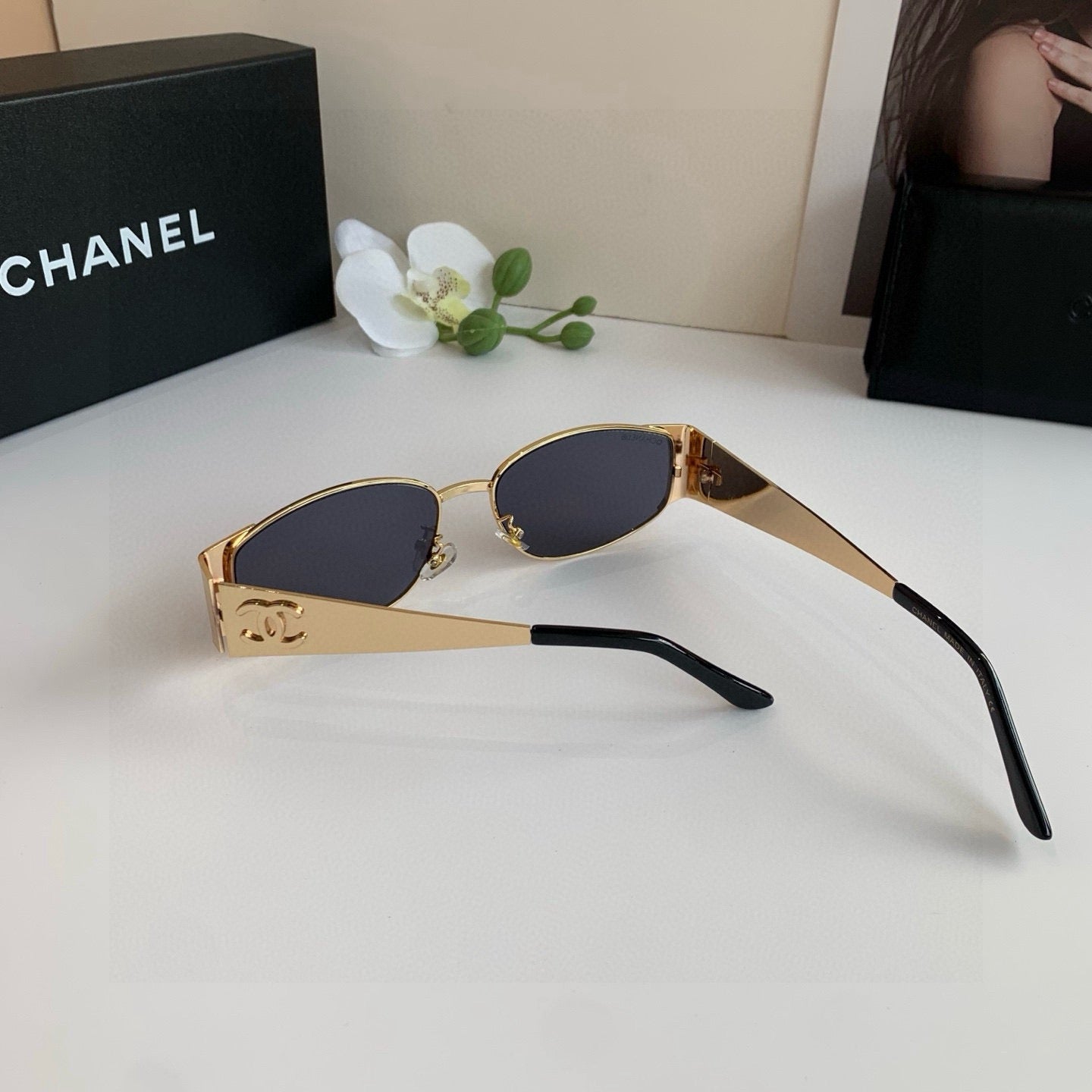 Chanel Metal Square Silver Lens Sunglasses for Men & Women - 934426 - detail image 2