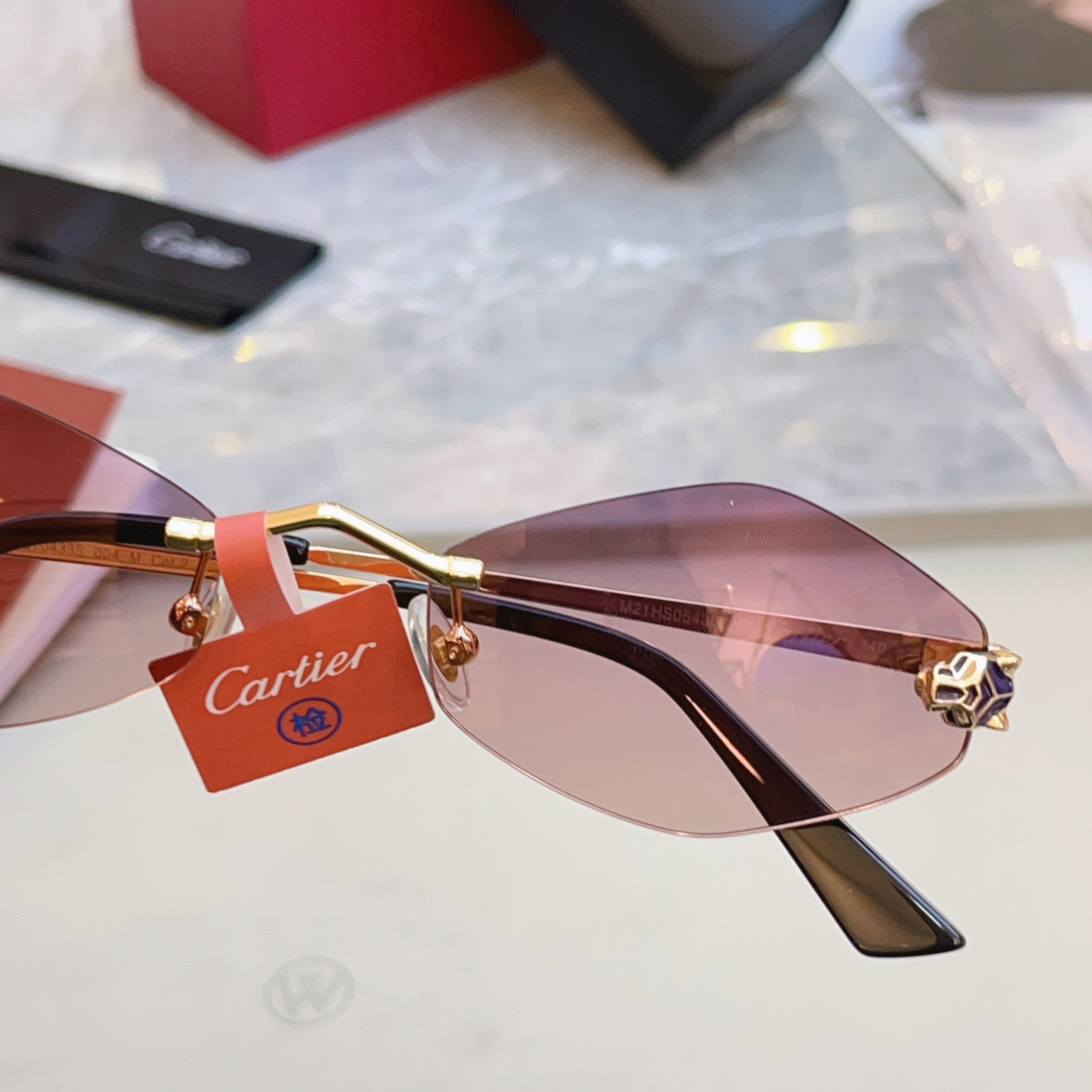 Cartier CT0433S Fashion Red Lens Sunglasses for Men & Women - 415937 - detail image 4