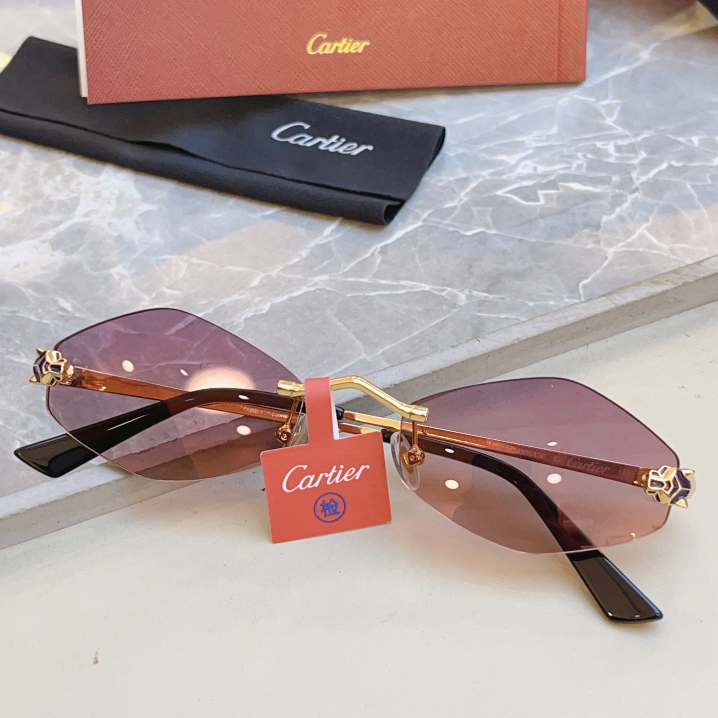 Cartier CT0433S Fashion Red Lens Sunglasses for Men & Women - 415937 - detail image 3