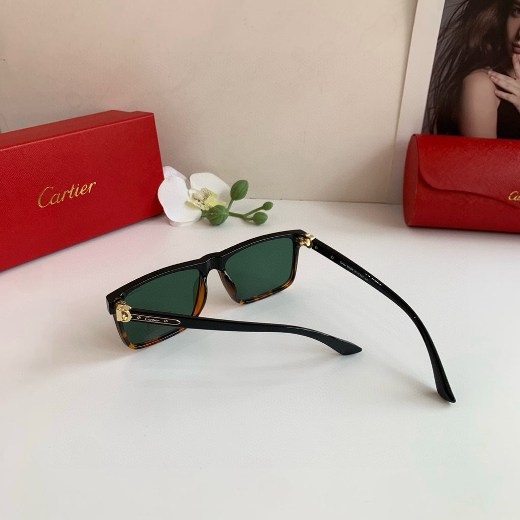 Cartier Square Green Lens Sunglasses for Men & Women - detail image 2