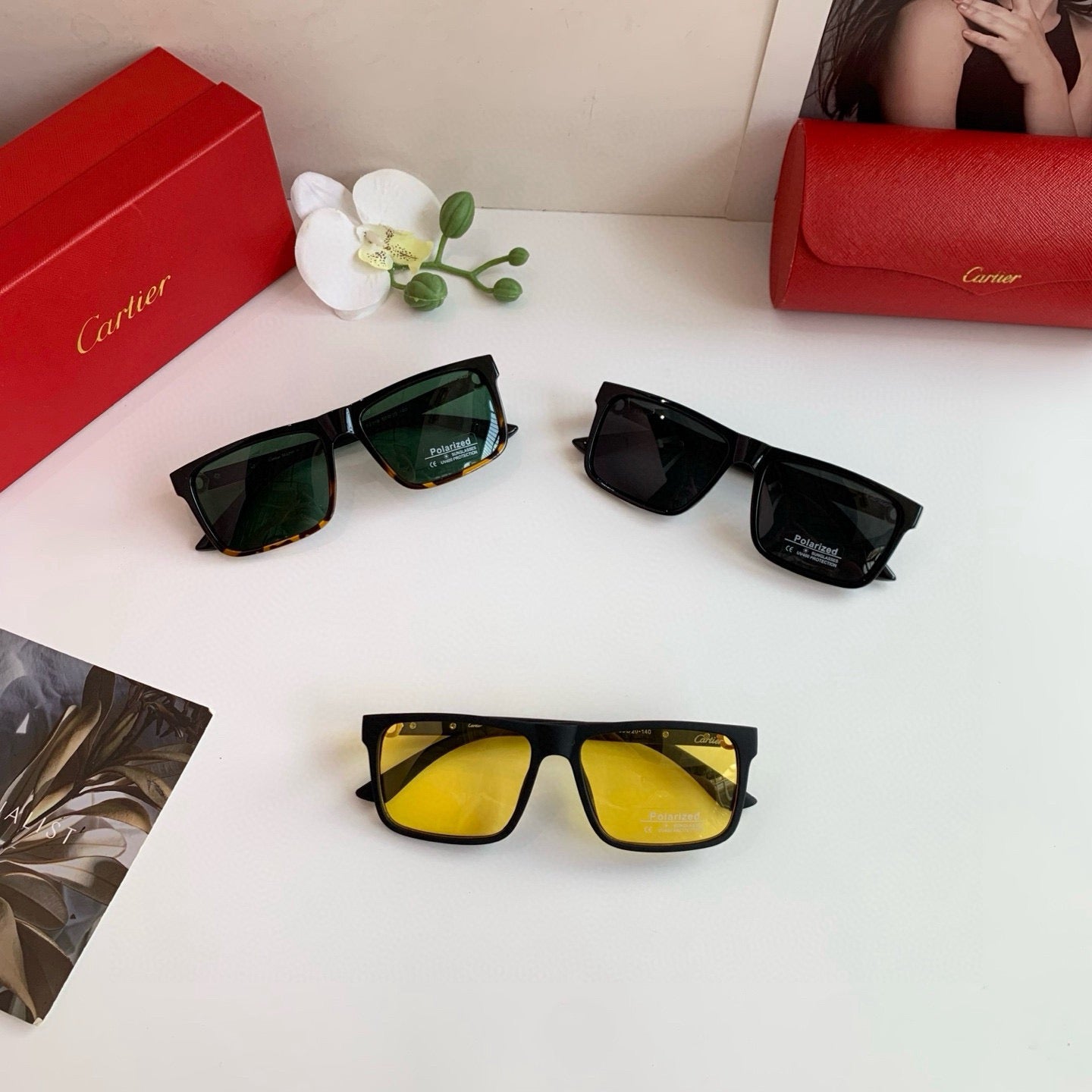 Cartier Square Green Lens Sunglasses for Men & Women - 358518 - detail image 3
