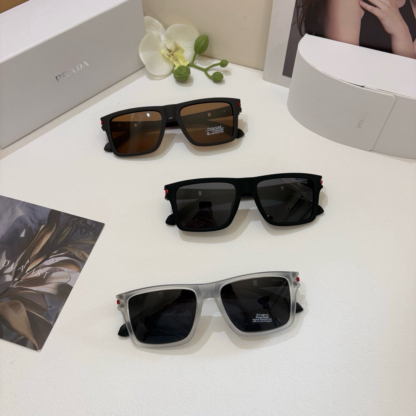 Prada Square Black Lens Sunglasses for Men & Women - 449371 - detail image 2