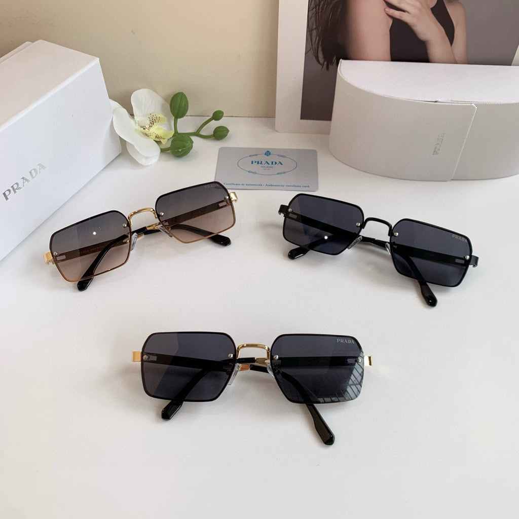 Prada Metal Square Red Lens Sunglasses for Men & Women - 372073 - detail image 4