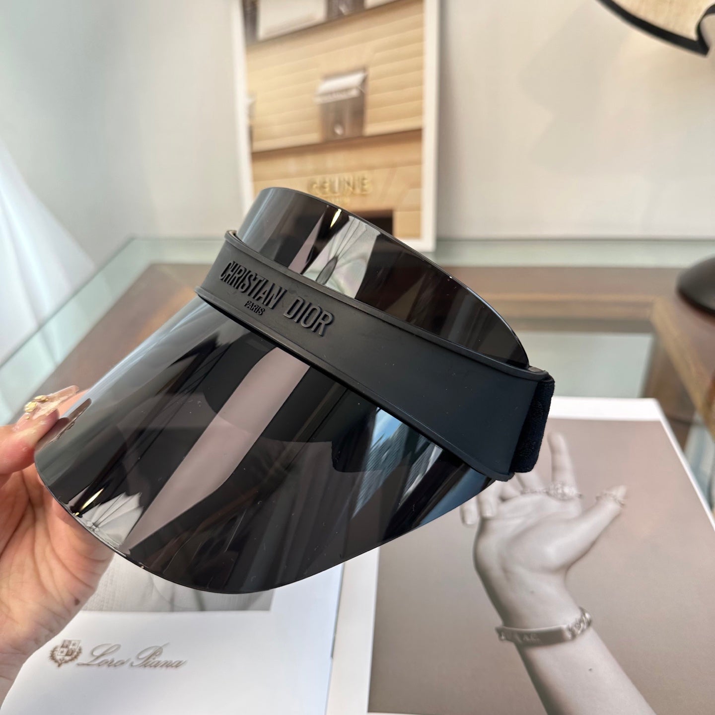 Dior Fashion Black Sun Visor for Men & Women - 132413 - detail image 2