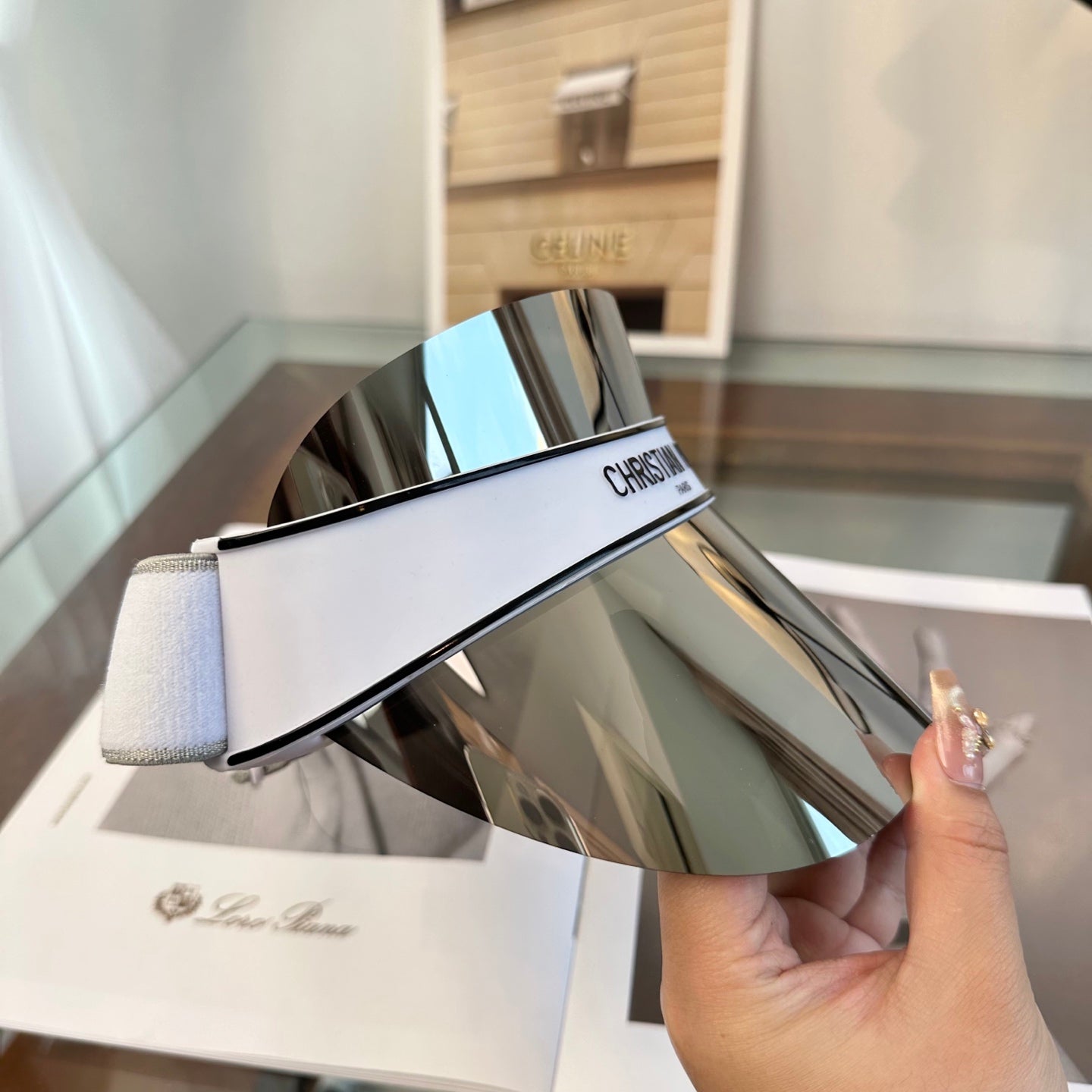 Dior Fashion Gray Sun Visor for Men & Women - 431720 - detail image 7