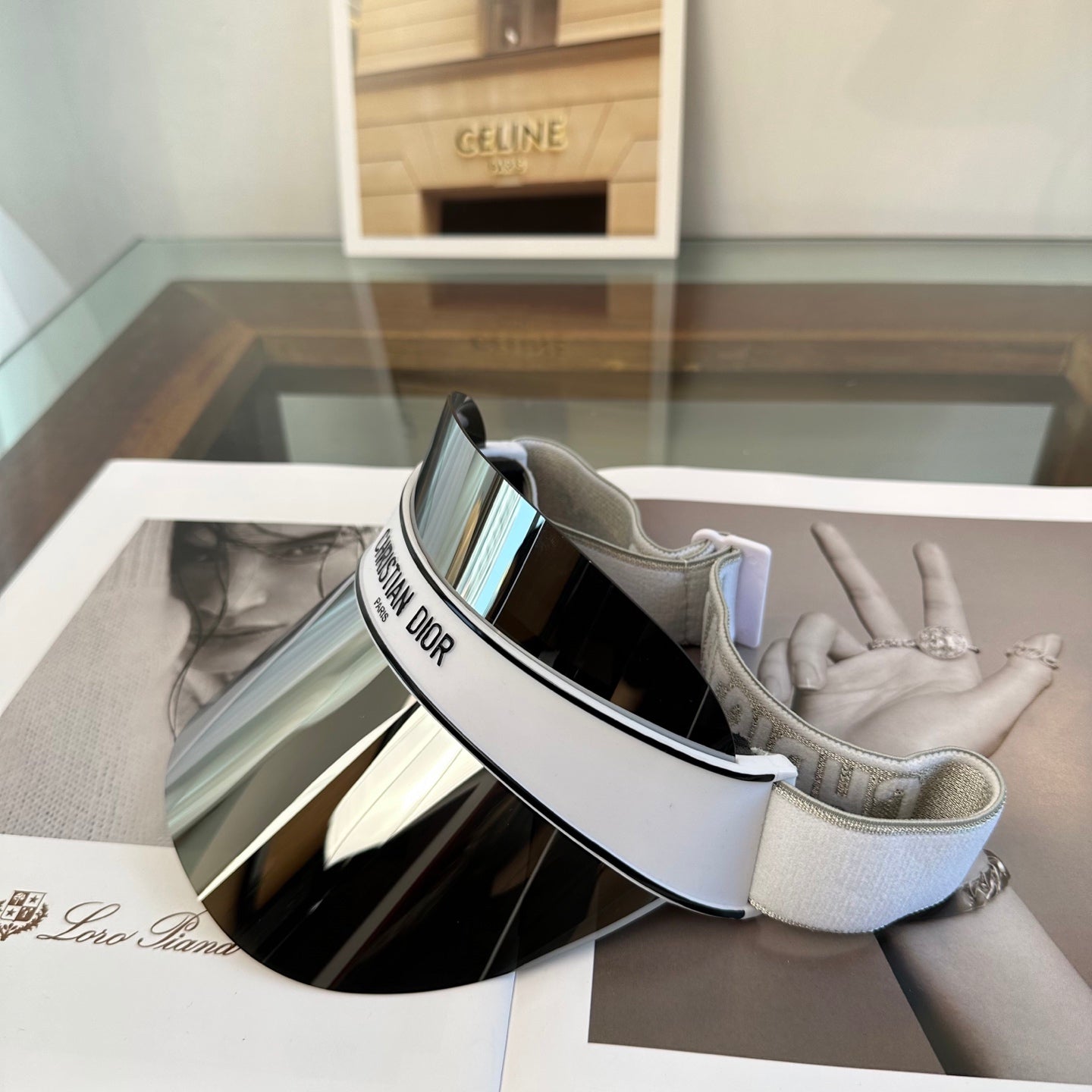 Dior Fashion Gray Sun Visor for Men & Women - 431720 - detail image 2
