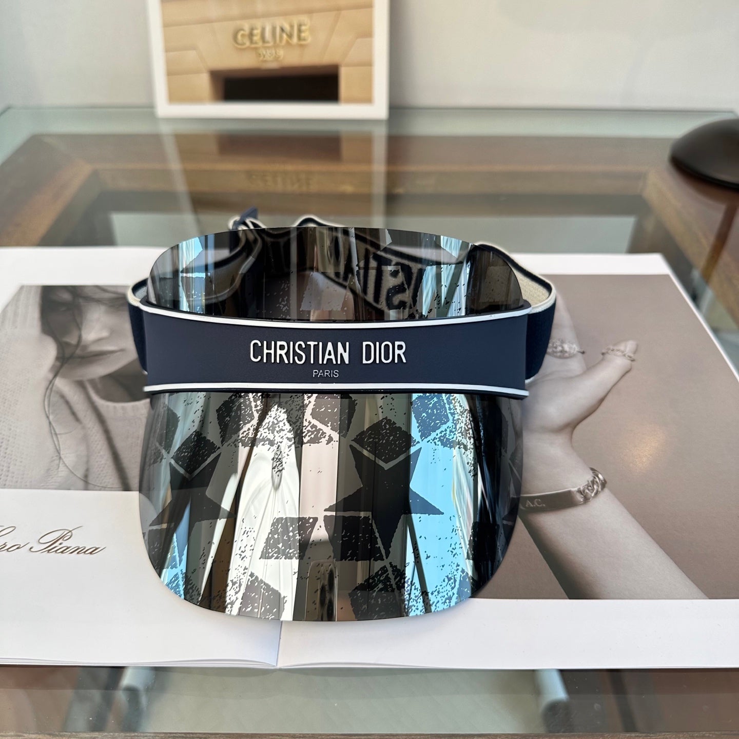 Dior Fashion Black Sun Visor for Men & Women - 132417