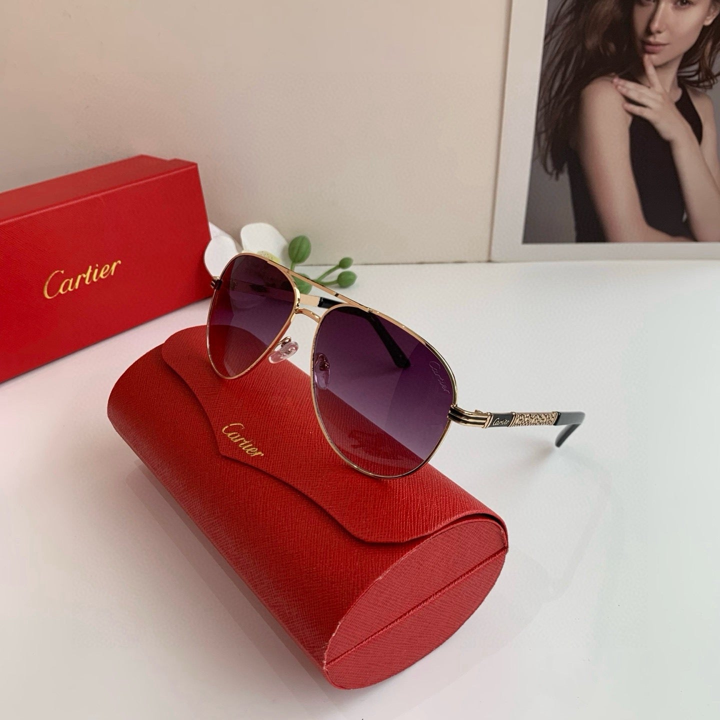 Cartier Aviator Purple Lens Sunglasses for Men & Women - 132527 - detail image 2