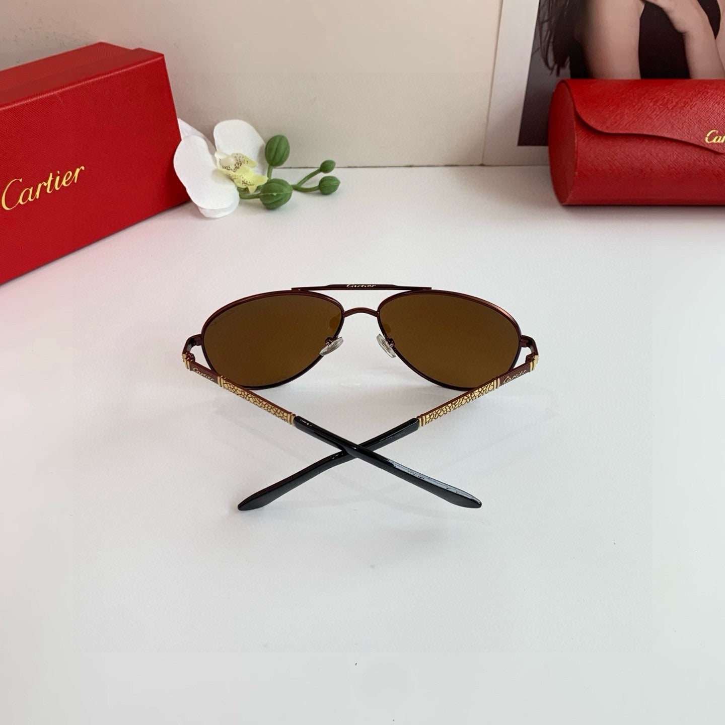 Cartier Aviator Black Lens Sunglasses for Men & Women - 372197 - detail image 5