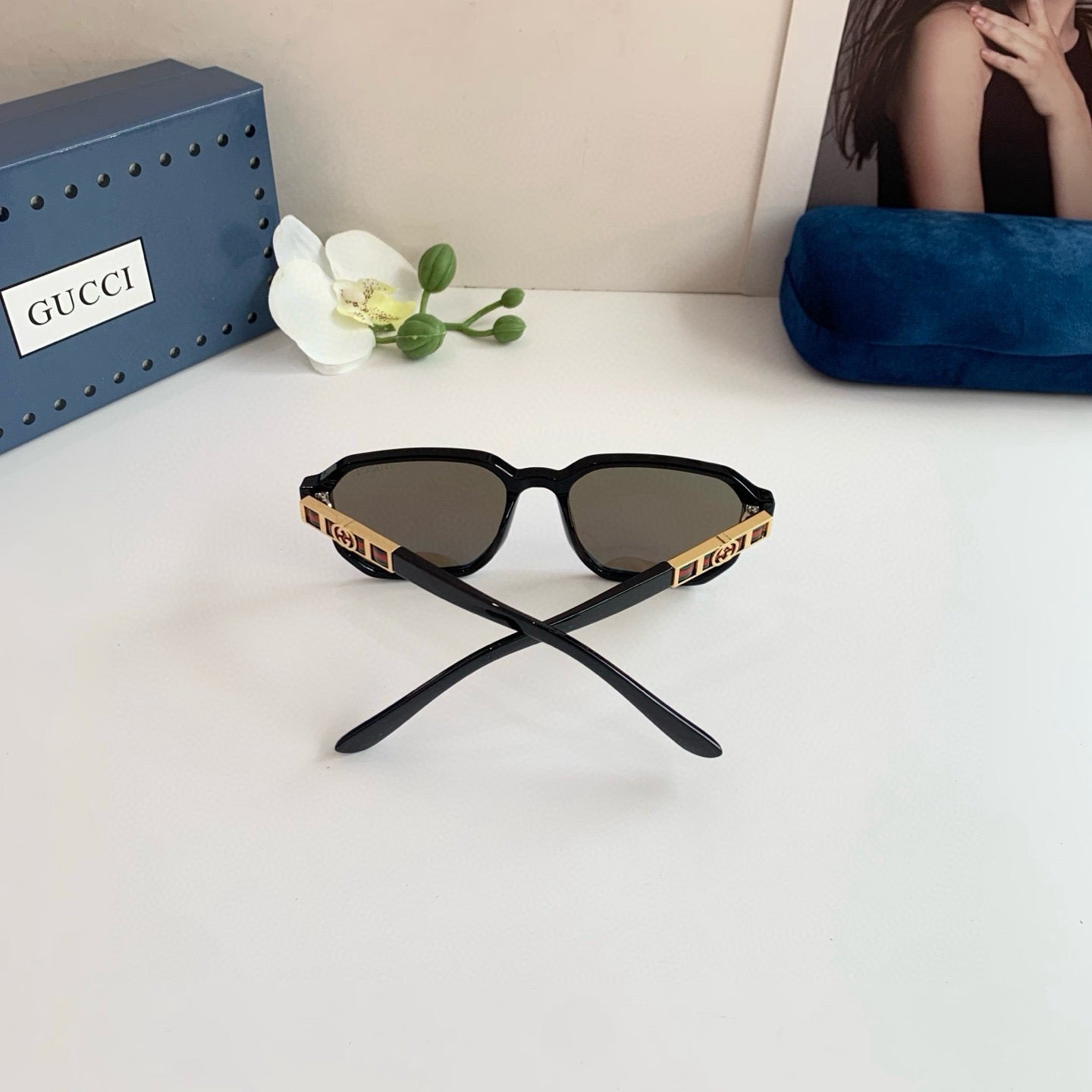Gucci Square Blue Lens Sunglasses for Men & Women - 371471 - detail image 3
