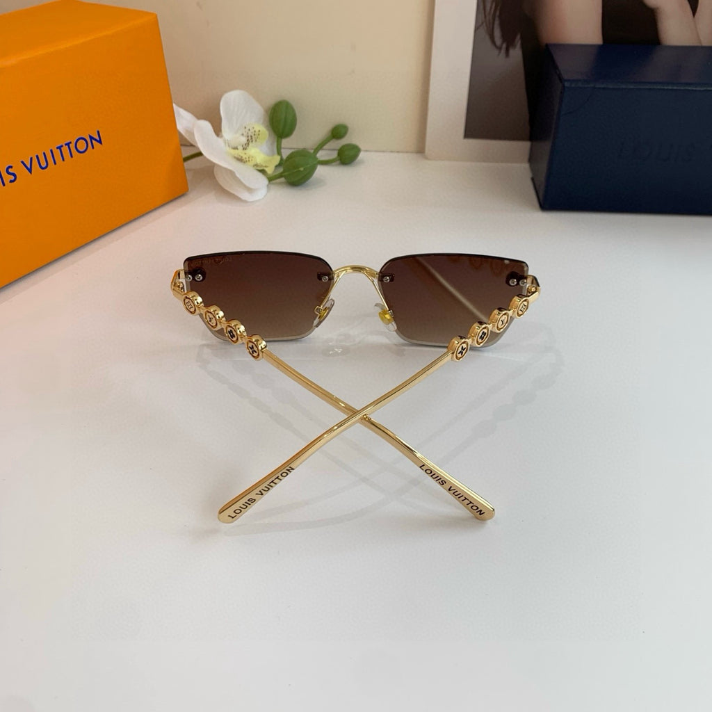 Louis Vuitton Metal Square Brown Lens Sunglasses for Men & Women - 132158