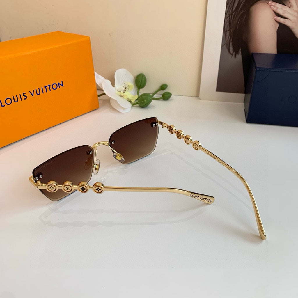 Louis Vuitton Metal Square Brown Lens Sunglasses for Men & Women - 132158 - detail image 2