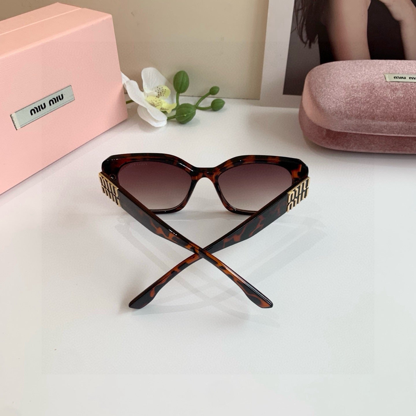 Miu Miu Square Black Lens Sunglasses for Men & Women - 132603 - detail image 2