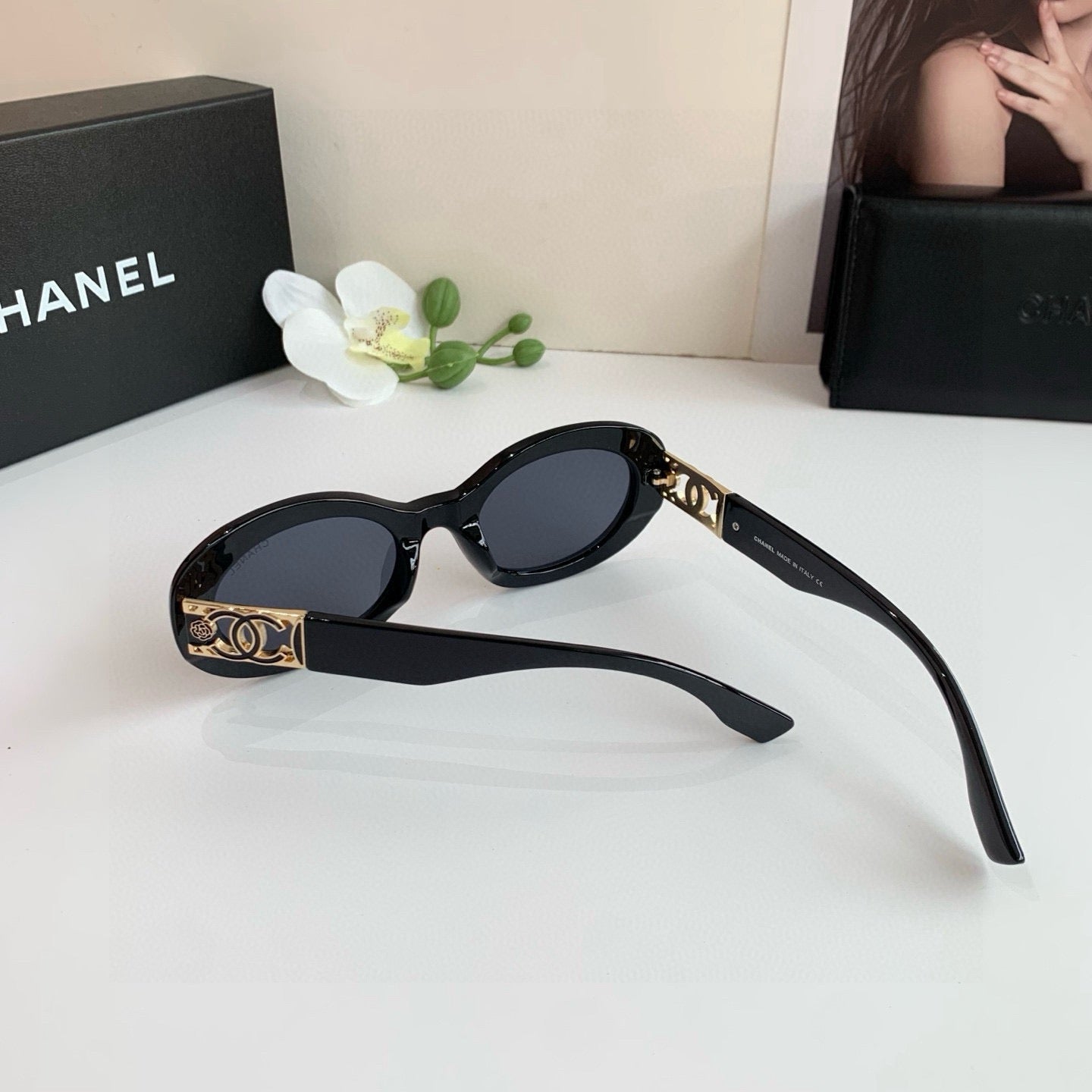 Chanel Round Black Lens Sunglasses for Men & Women - 382354 - detail image 3