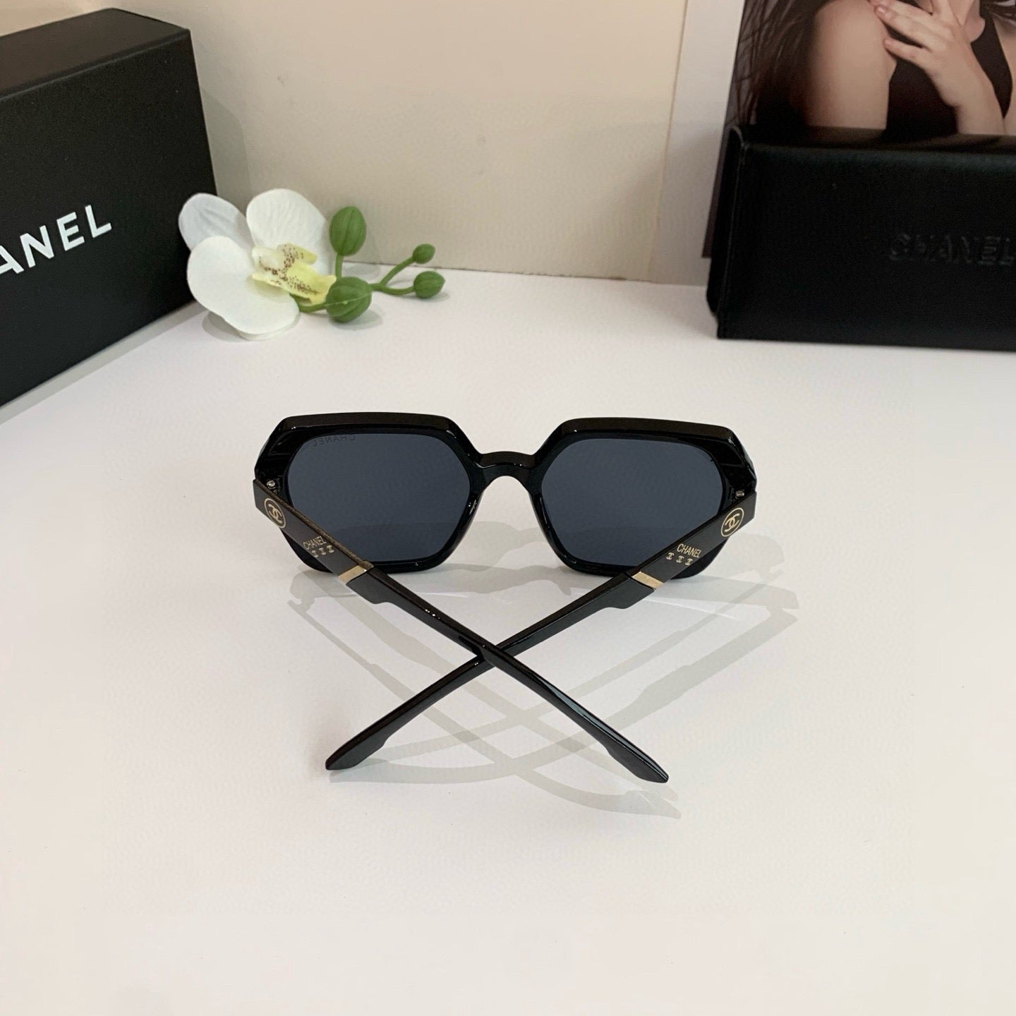Chanel Square Black Lens Sunglasses for Men & Women - 382214 - detail image 3