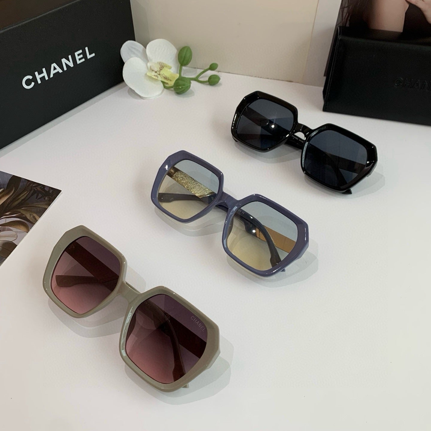 Chanel Square Black Lens Sunglasses for Men & Women - 465030 - detail image 4