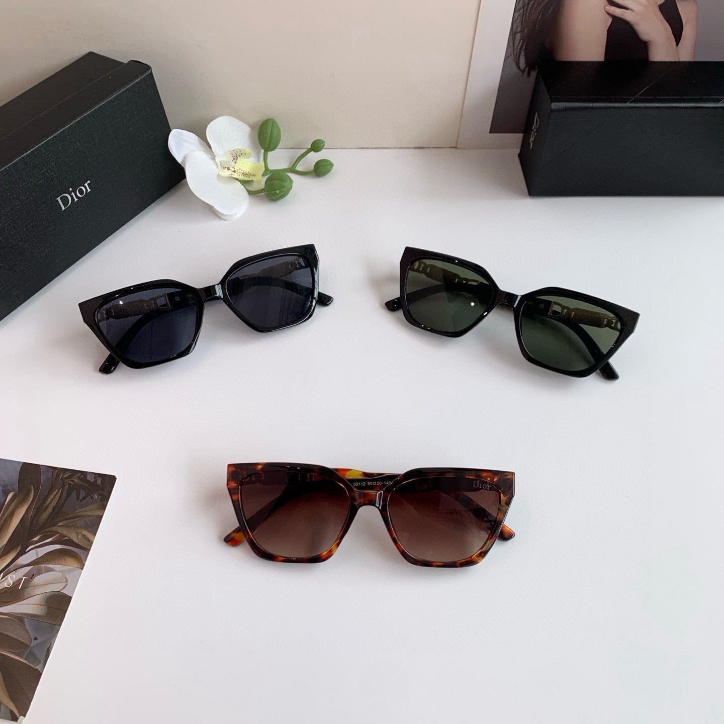 Dior Cat-Eye Black Lens Sunglasses for Men & Women - 493645 - detail image 6