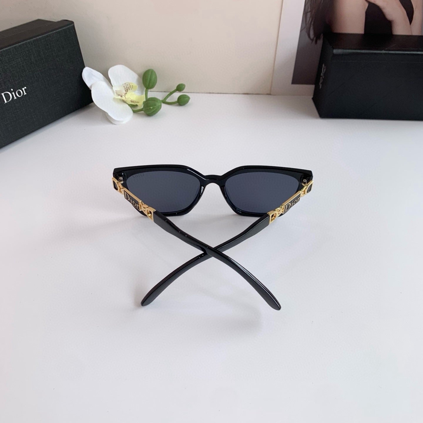 Dior Cat-Eye Black Lens Sunglasses for Men & Women - 493645 - detail image 4