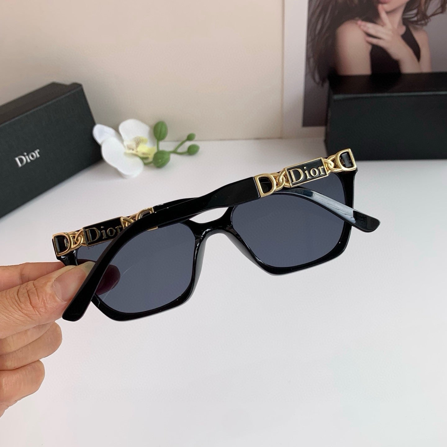 Dior Cat-Eye Black Lens Sunglasses for Men & Women - 493645 - detail image 2