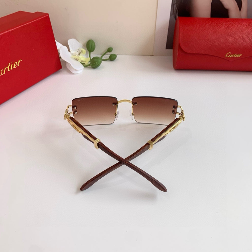 Cartier Square Red Lens Sunglasses for Men & Women - 398977 - detail image 3