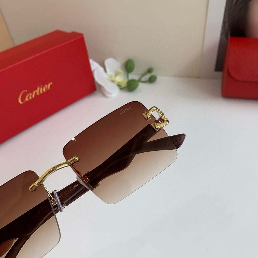 Cartier Square Red Lens Sunglasses for Men & Women - 398977