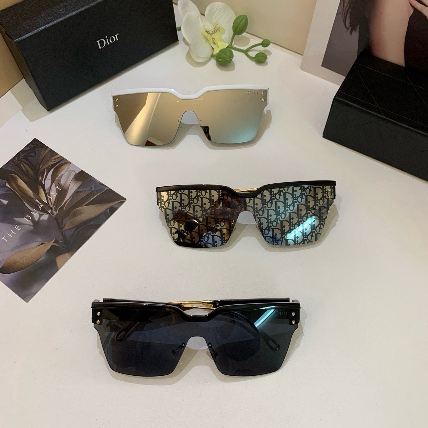 Dior Square Gray Lens Sunglasses for Men & Women