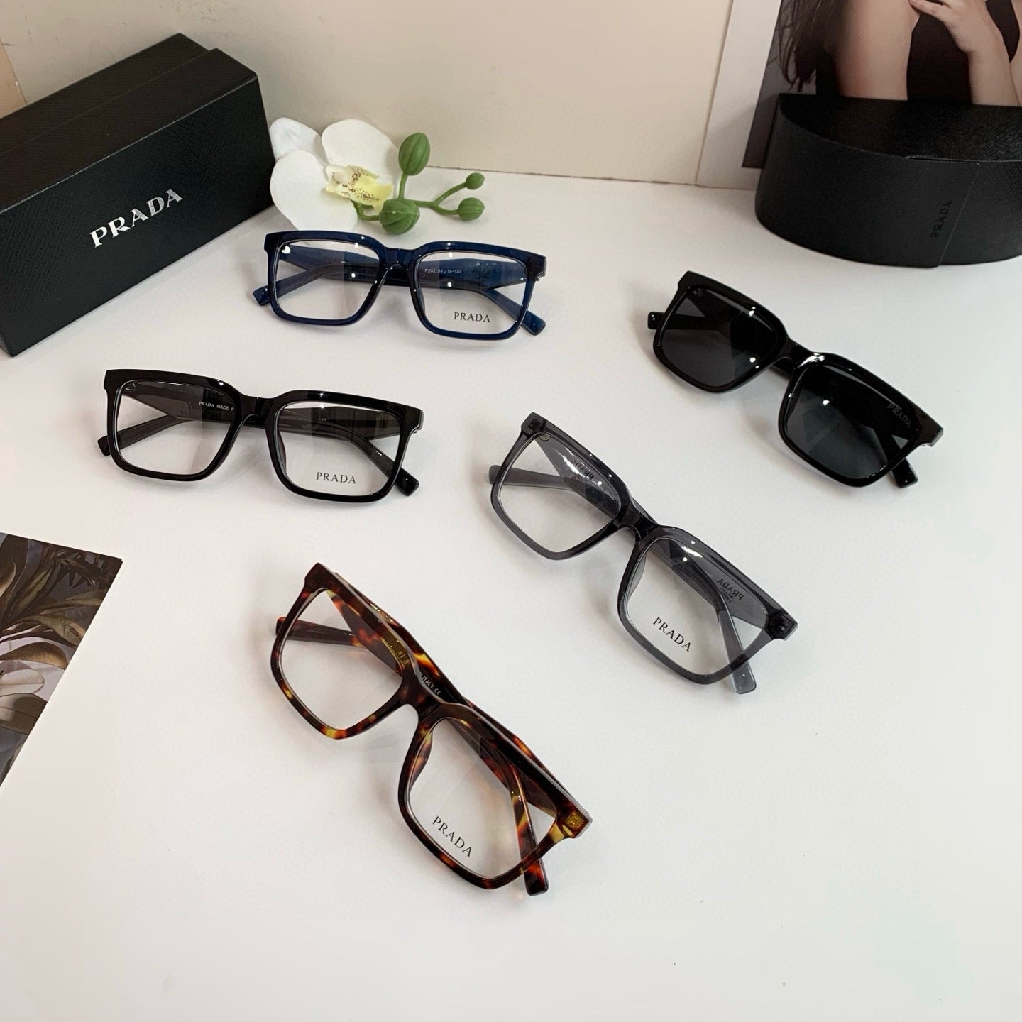 Prada Blue-Light Square Silver Lens Sunglasses for Men & Women - 415771 - detail image 3