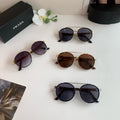 Prada Metal Square Brown Lens Sunglasses for Men & Women